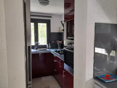 Cuisine ou kitchenette dans l'établissement Chez Béa