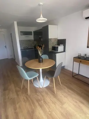 Cuisine ou kitchenette dans l'établissement Appartement proche du départ du GR20