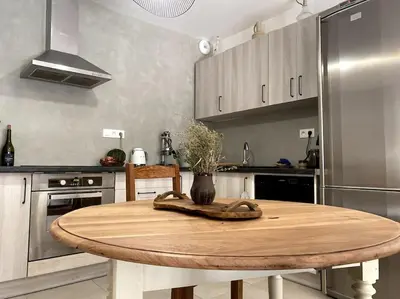 Cuisine ou kitchenette dans l'établissement Bord de mer, 2 chambres