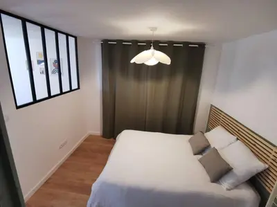 Un ou plusieurs lits dans un hébergement de l'établissement Appartement de 30m2 pour 2 personnes Venaco