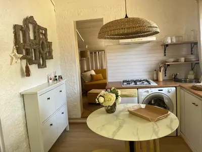 Cuisine ou kitchenette dans l'établissement L’oléado