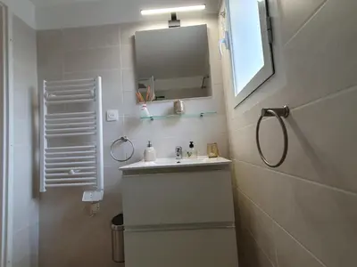 Salle de bains dans l'établissement CAP CORSE VILLA VUE MER et MONTAGNE