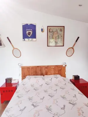 Un ou plusieurs lits dans un hébergement de l'établissement Casa Davia. Studio indépendant meublé.