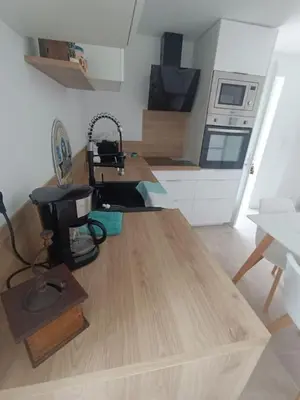 Cuisine ou kitchenette dans l'établissement Maison de charme proche Bastia