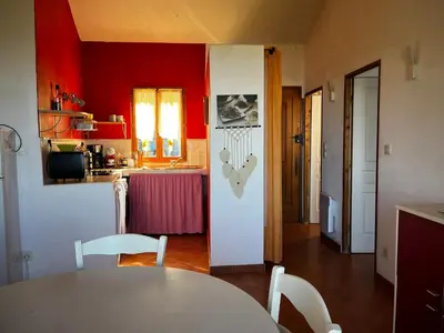 Cuisine ou kitchenette dans l'établissement Gîtes la fontaine corse vue panoramique