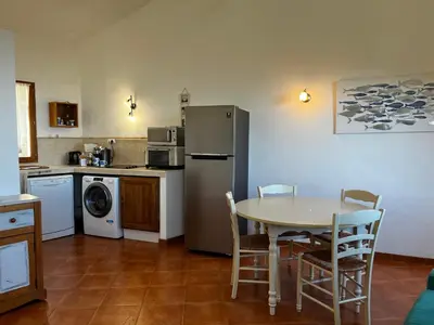 Cuisine ou kitchenette dans l'établissement Gîtes la fontaine corse vue panoramique