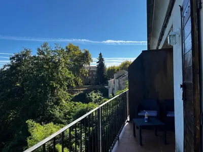 Balcon ou terrasse dans l'établissement Gîtes la fontaine corse vue panoramique