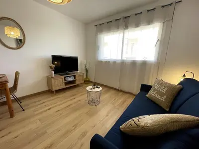 Télévision ou salle de divertissement dans l'établissement Charmant Studio climatisé avec parking, au cœur de pietranera, plage a 500m, Bastia a 2km