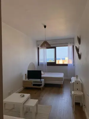 Un ou plusieurs lits dans un hébergement de l'établissement Studio moderne avec vue mer - Pietranera - Proche Bastia