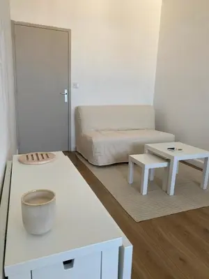 Un ou plusieurs lits dans un hébergement de l'établissement Studio moderne avec vue mer - Pietranera - Proche Bastia