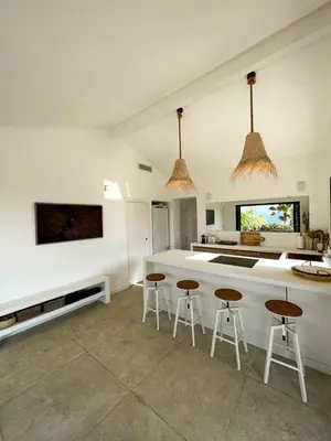 Cuisine ou kitchenette dans l'établissement Luxury beach front Villa & Private garden