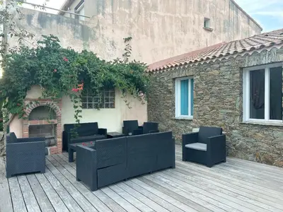 Coin salon dans l'établissement Maison de charme en bord de mer