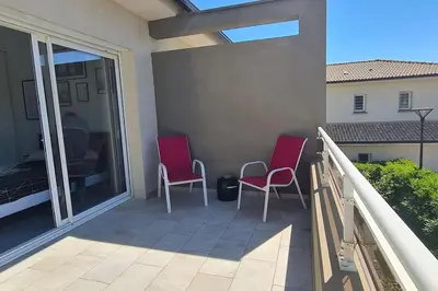 Balcon ou terrasse dans l'établissement LA VILLA DE AUDREY MER ET MONTAGNE