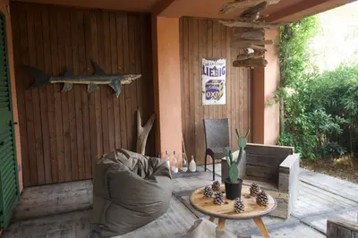 Coin salon dans l'établissement Maison 6 personnes SaintFlorent