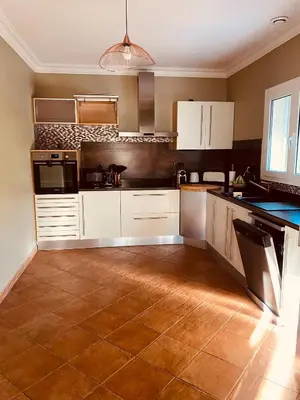 Cuisine ou kitchenette dans l'établissement Appartements 300 mètres de la mer et villa