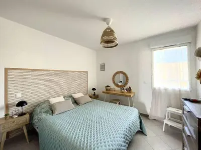 Un ou plusieurs lits dans un hébergement de l'établissement Appartement vue mer au cœur de Calvi
