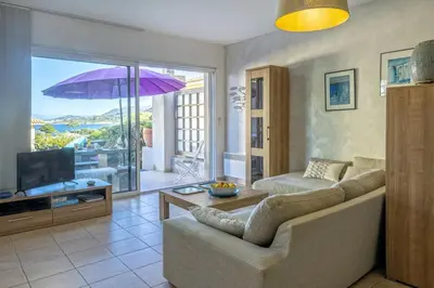 Coin salon dans l'établissement Casa Azul Turquesa
