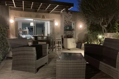 Coin salon dans l'établissement Casa Azul Turquesa