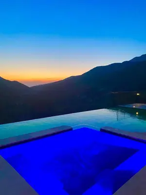 Vue générale sur la montagne ou vue sur la montagne depuis la maison de vacances