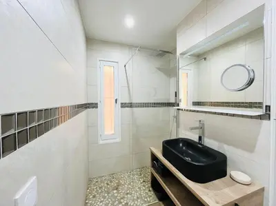 Salle de bains dans l'établissement Appartement Aria Marina 1 Lumio