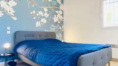Un ou plusieurs lits dans un hébergement de l'établissement Appartement T3 La Residence S LUMIO
