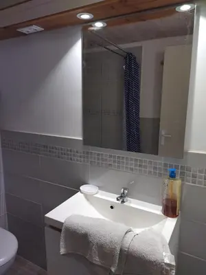 Salle de bains dans l'établissement Joli studio climatisé