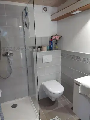 Salle de bains dans l'établissement Joli studio climatisé