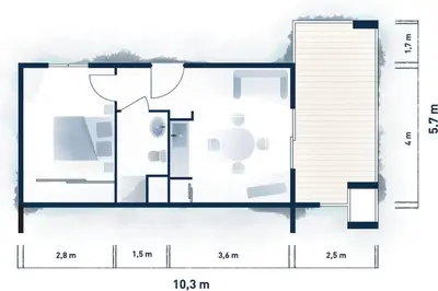 Plan de l'établissement Résidence front de mer + Piscine