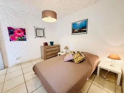 Un ou plusieurs lits dans un hébergement de l'établissement Appartement Aria Marina 2 Lumio