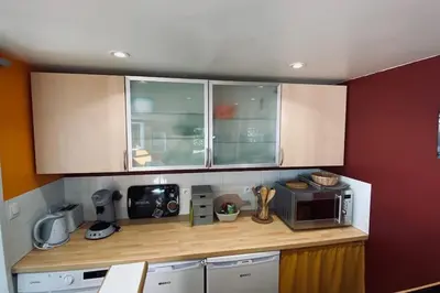 Cuisine ou kitchenette dans l'établissement Tranquillité ,vue mer