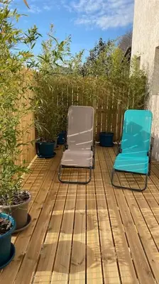 Jardin de l'établissement Tranquillité ,vue mer