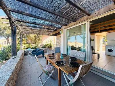 Coin salon dans l'établissement Appartement Libeccio 42 LUMIO