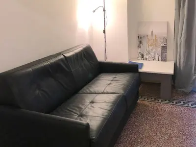 Coin salon dans l'établissement Appartement Kalliste