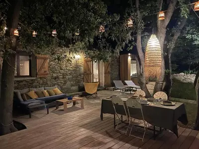 Coin salon dans l'établissement Villa Bergerie Baracco Argia, piscine, maquis et tradition corse pour 6 personnes
