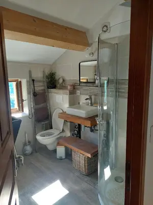 Salle de bains dans l'établissement Maison de charme Orezza Haute-Corse Castagniccia