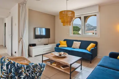 Coin salon dans l'établissement Appartement 