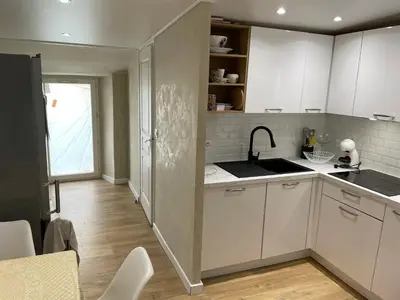 Cuisine ou kitchenette dans l'établissement Appartement centre ville.