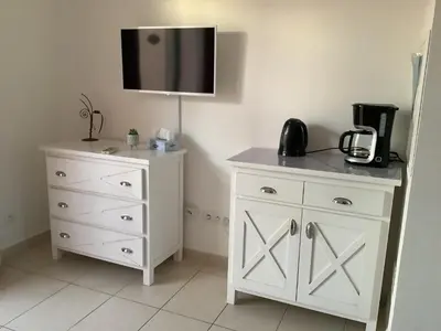 Cuisine ou kitchenette dans l'établissement La perle de lozari, Duplex vue mer, Belgodère, L'île rousse, Corse