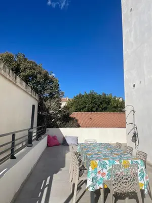 Balcon ou terrasse dans l'établissement Les Toits de Moriani