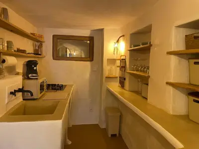 Cuisine ou kitchenette dans l'établissement Felicità : appartement atypique centre Bastia