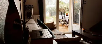 Coin salon dans l'établissement Villa les pieds dans l'eau