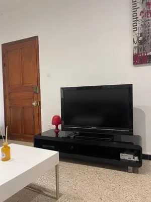 Télévision ou salle de divertissement dans l'établissement Appartement en plein Centre