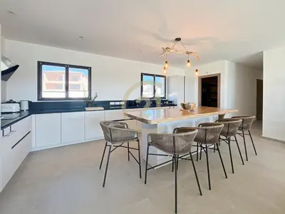 Cuisine ou kitchenette dans l'établissement Villa les Marines de Palasca
