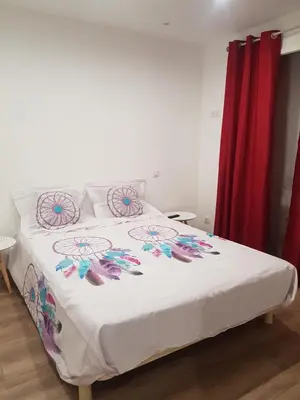 Un ou plusieurs lits dans un hébergement de l'établissement Maison T2 500m de la plage
