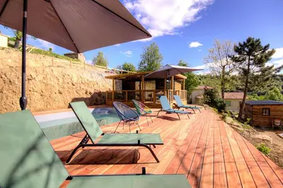 Balcon ou terrasse dans l'établissement Chalet U Pinu
