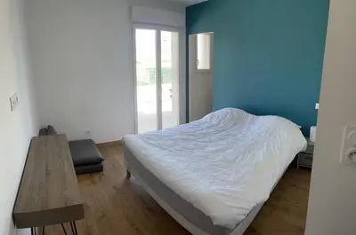 Un ou plusieurs lits dans un hébergement de l'établissement Maison de Vacances Avec Piscine Privée en Corse, BORGO