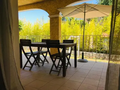 Balcon ou terrasse dans l'établissement Rez de chaussez de villa 4 personnes mer