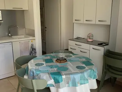 Cuisine ou kitchenette dans l'établissement Appartement T3 en Corse, Marina di Bravone N131