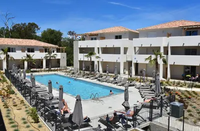 Piscine de l'établissement marina di bravone 185 vue mer ou située à proximité
