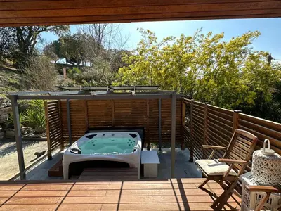 Balcon ou terrasse dans l'établissement Maison de vacances